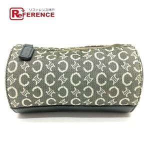 Celine Macadam Canvas Cosmetic Pouch Khaki Green